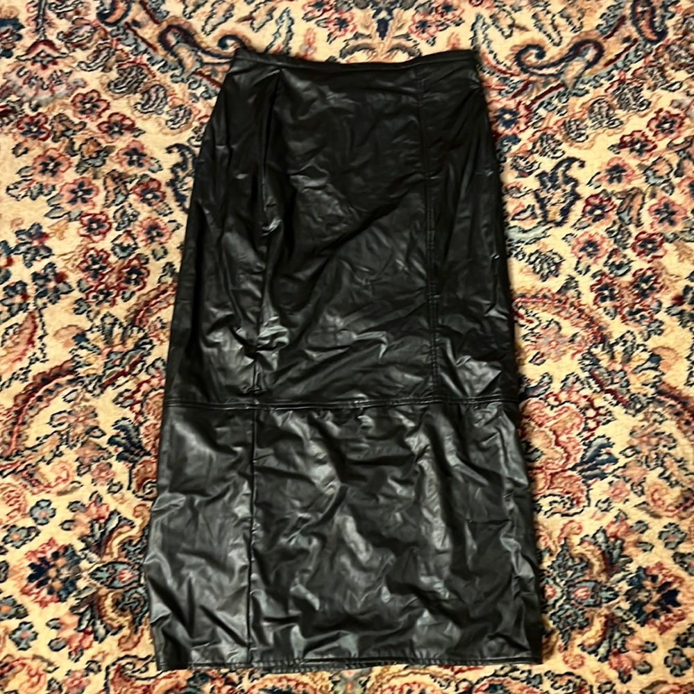 Vintage faux leather Y2K maxi skirt